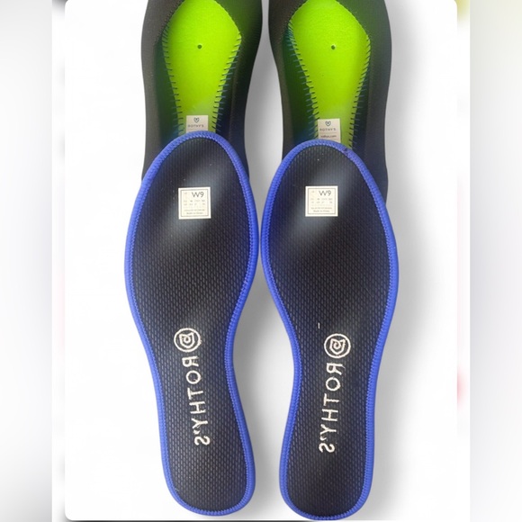 Rothy’s The Flat Black Round Toe Ballet Flats W9 Washable Knit Classic Comfort - Picture 6 of 9